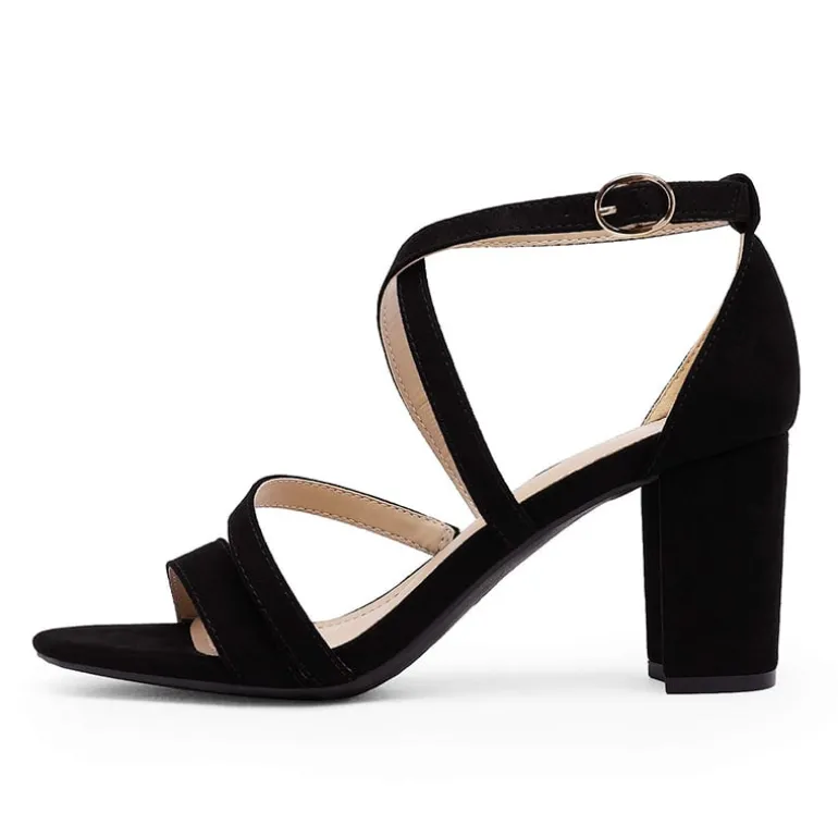 Wide Width Dressy Chunky Strappy Sandals