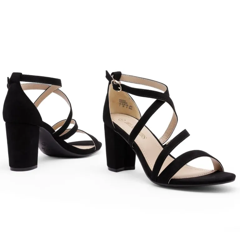 Wide Width Dressy Chunky Strappy Sandals
