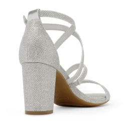 Wide Width Dressy Chunky Strappy Sandals