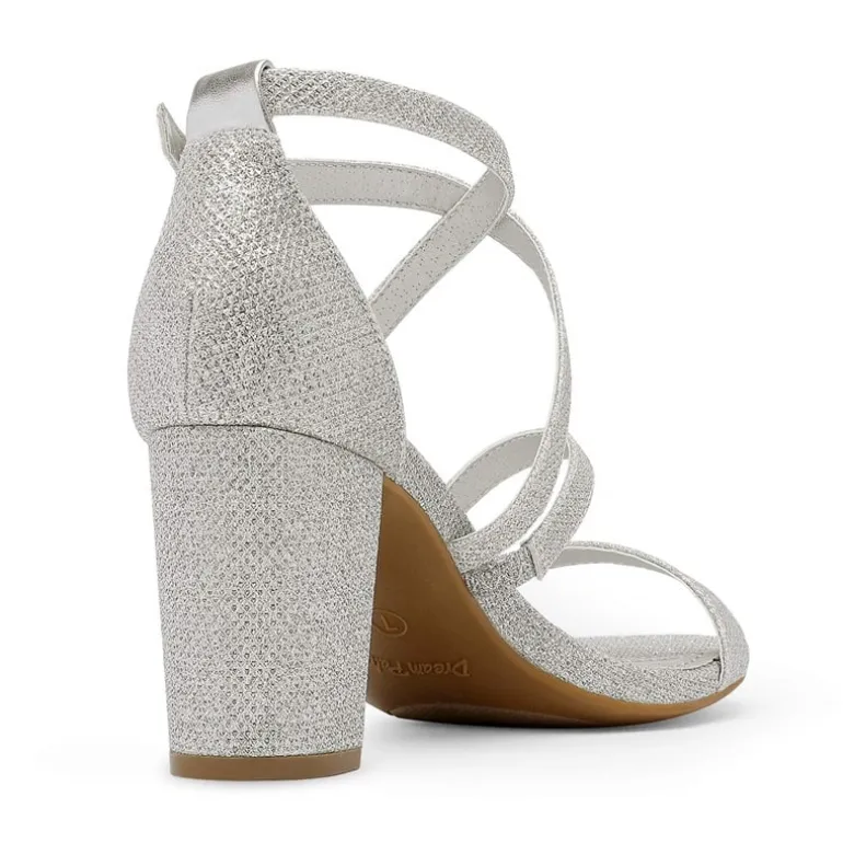 Wide Width Dressy Chunky Strappy Sandals