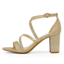 Wide Width Dressy Chunky Strappy Sandals