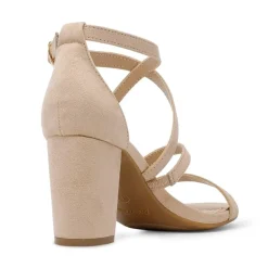 Wide Width Dressy Chunky Strappy Sandals