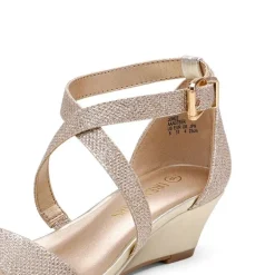 Wide Width Open Toe Low Wedge Sandals