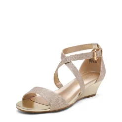 Wide Width Open Toe Low Wedge Sandals