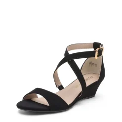 Wide Width Open Toe Low Wedge Sandals