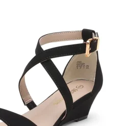 Wide Width Open Toe Low Wedge Sandals