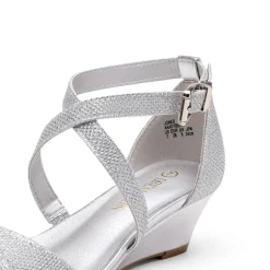 Wide Width Open Toe Low Wedge Sandals