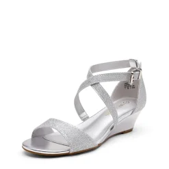 Wide Width Open Toe Low Wedge Sandals