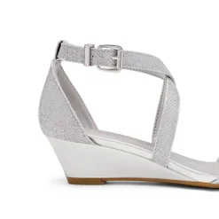 Wide Width Open Toe Low Wedge Sandals