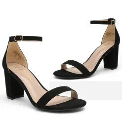 Wide Width Open Toe Pump Chunky Heel Sandals