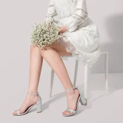 Wide Width Open Toe Pump Chunky Heel Sandals
