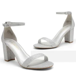 Wide Width Open Toe Pump Chunky Heel Sandals