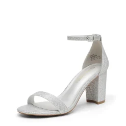 Wide Width Open Toe Pump Chunky Heel Sandals