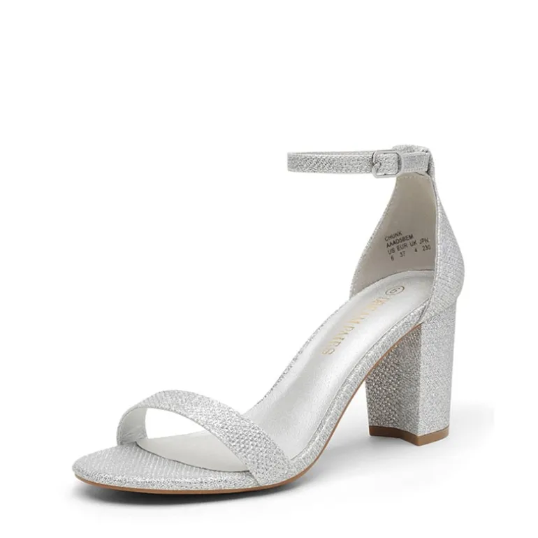 Wide Width Open Toe Pump Chunky Heel Sandals