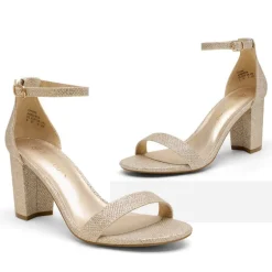 Wide Width Open Toe Pump Chunky Heel Sandals
