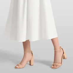 Wide Width Open Toe Pump Chunky Heel Sandals