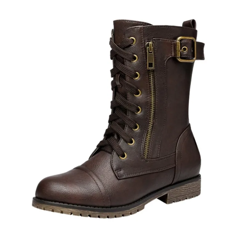 Winter Mid Calf Lace Up Boots