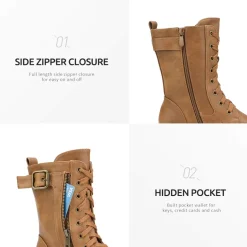 Winter Mid Calf Lace Up Boots
