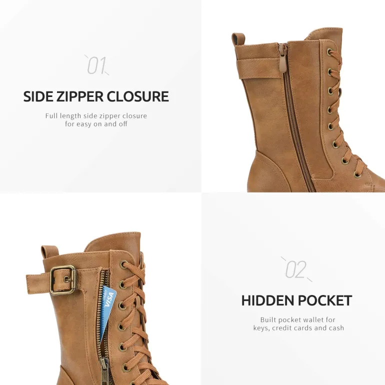 Winter Mid Calf Lace Up Boots