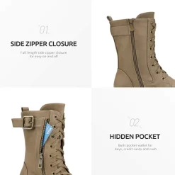 Winter Mid Calf Lace Up Boots