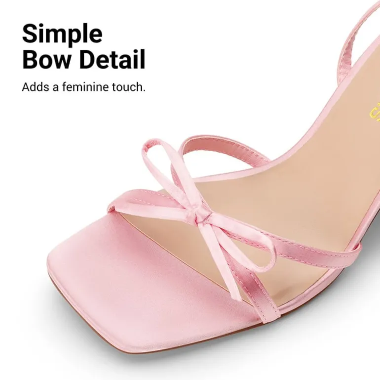 Women's Bow Detail Block Heel Sandals