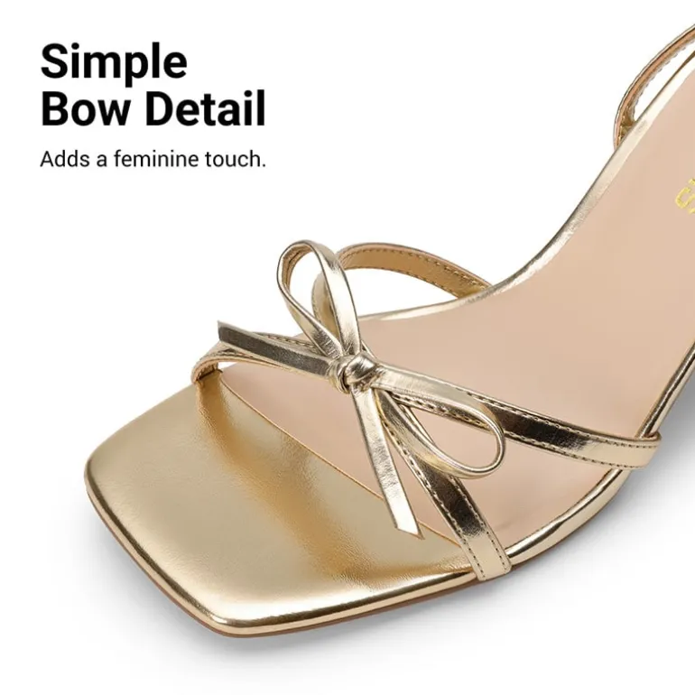Women's Bow Detail Block Heel Sandals