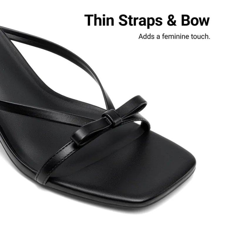 Women’s Bow Thong Kitten Heel Sandals with Non-Slip Sole