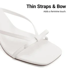 Women’s Bow Thong Kitten Heel Sandals with Non-Slip Sole