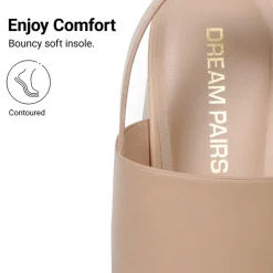 Women’s Chunky Heel Buckle Strap Sandals with Cushioned Insole