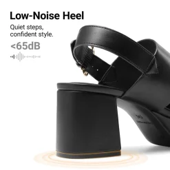 Women’s Chunky Heel Buckle Strap Sandals with Cushioned Insole