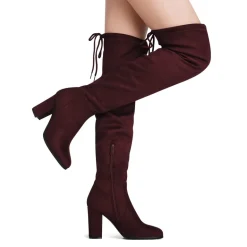 Women's Chunky Heel Thigh-High Boots