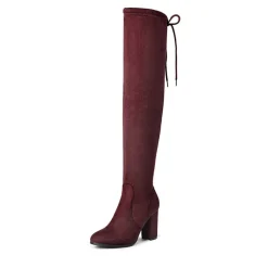 Women's Chunky Heel Thigh-High Boots