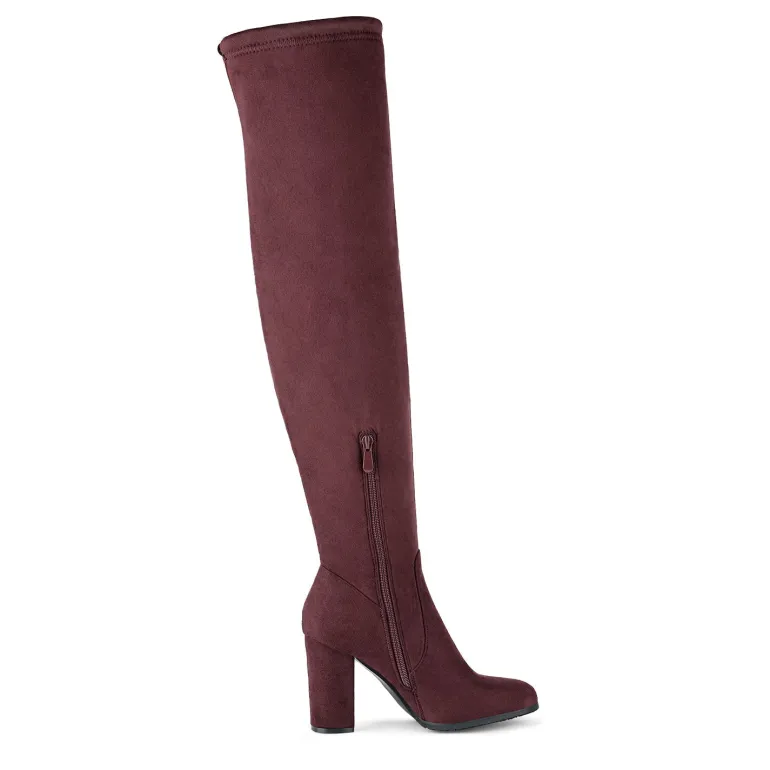 Women's Chunky Heel Thigh-High Boots
