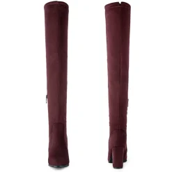 Women's Chunky Heel Thigh-High Boots