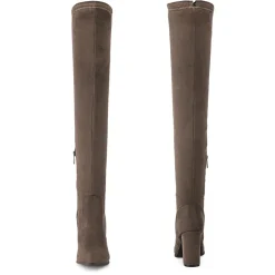 Women's Chunky Heel Thigh-High Boots