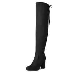 Women's Chunky Heel Thigh-High Boots