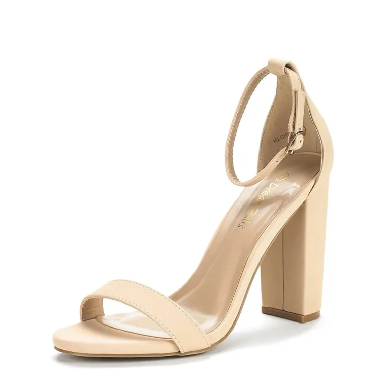 Women's Chunky High Heel Pump Sandals