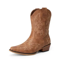 Women's Embroidered Cowboy Ankle Boots