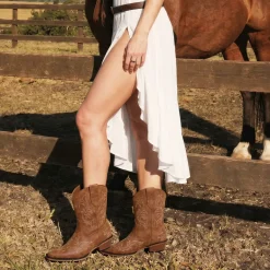 Women's Embroidered Cowboy Ankle Boots