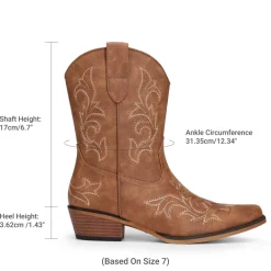 Women's Embroidered Cowboy Ankle Boots