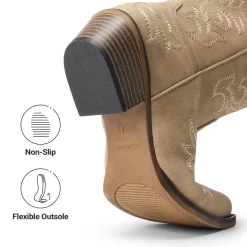 Women's Embroidered Cowboy Ankle Boots