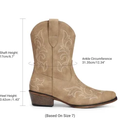 Women's Embroidered Cowboy Ankle Boots