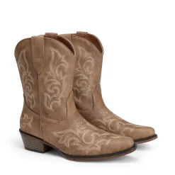 Women's Embroidered Cowboy Ankle Boots