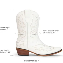 Women's Embroidered Cowboy Ankle Boots