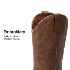 Women's Embroidered Mid-Calf Cowboy Boots