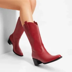 Women’s Embroidered Mid-Calf Cowboy Boots