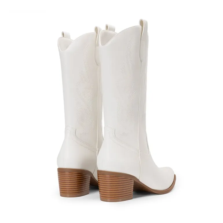 Women’s Embroidered Mid-Calf Cowboy Boots