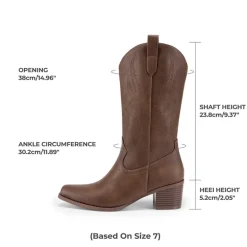 Women’s Embroidered Mid-Calf Cowboy Boots