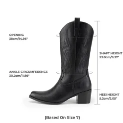 Women’s Embroidered Mid-Calf Cowboy Boots