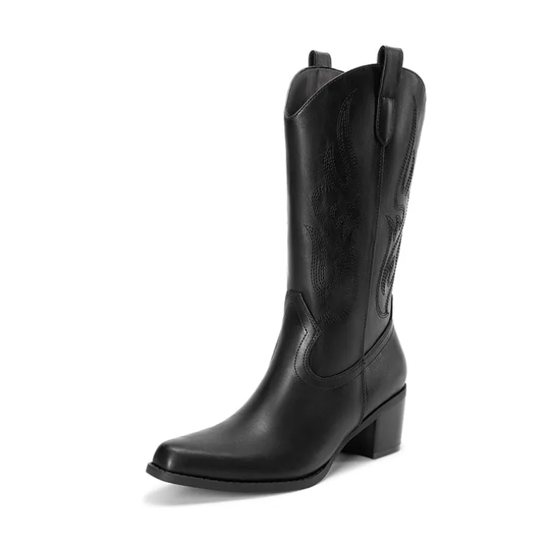 Women’s Embroidered Mid-Calf Cowboy Boots